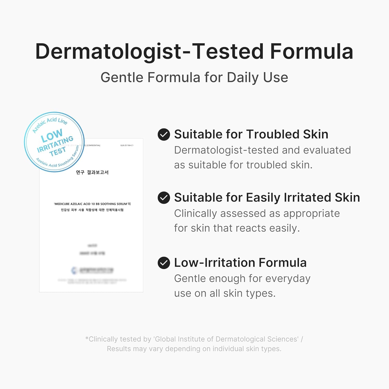 dermatologist-tested formula clinically reviewed by global institute of dermatological sciences