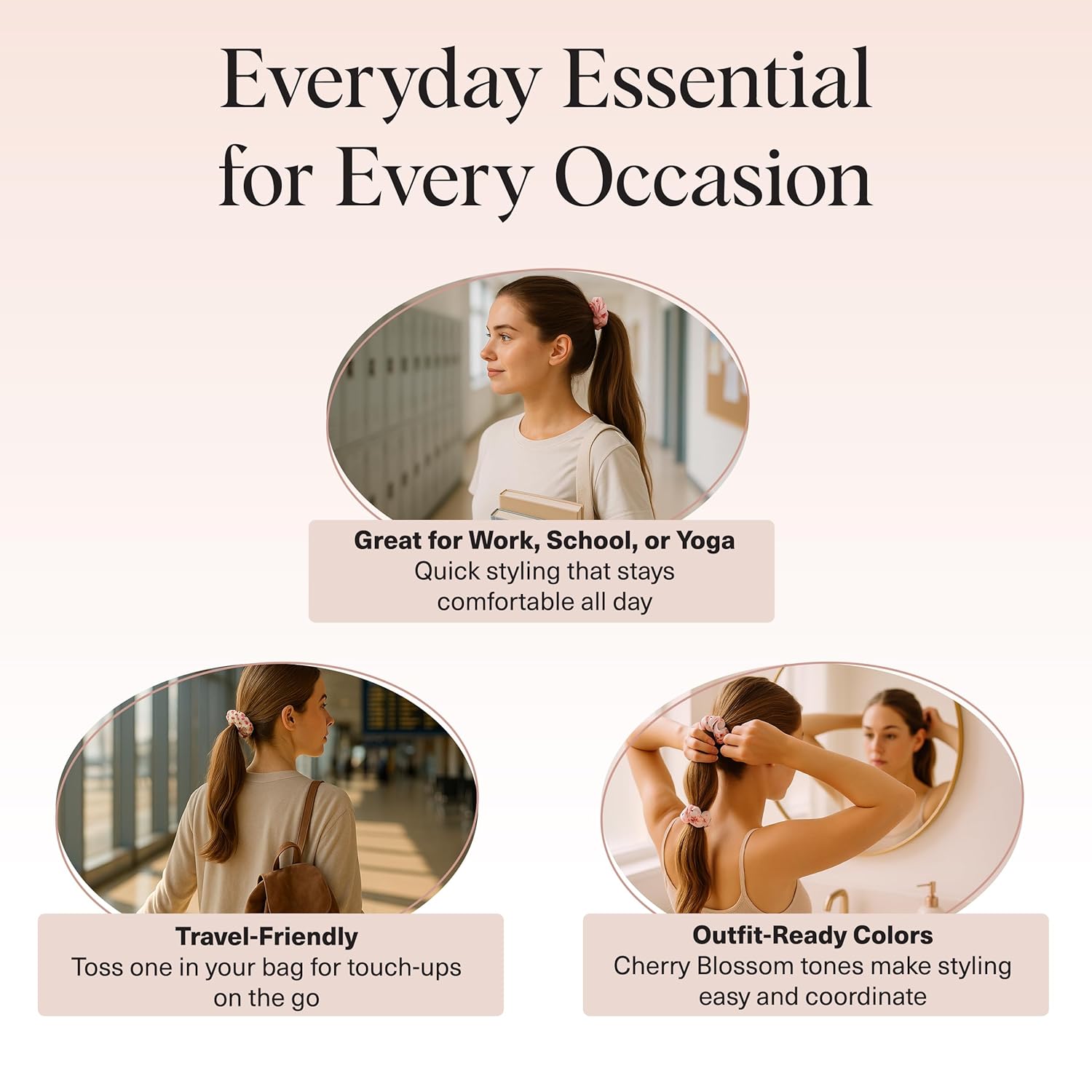designed to function as both a hair tie and a wrist-worn accessory