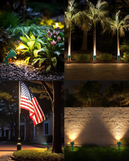 DEWENWILS Waterproof 500LM LED Spot Light – Durable Plug-in Fixture for Open-Air Dining, Garden Paths, and Lawn Events