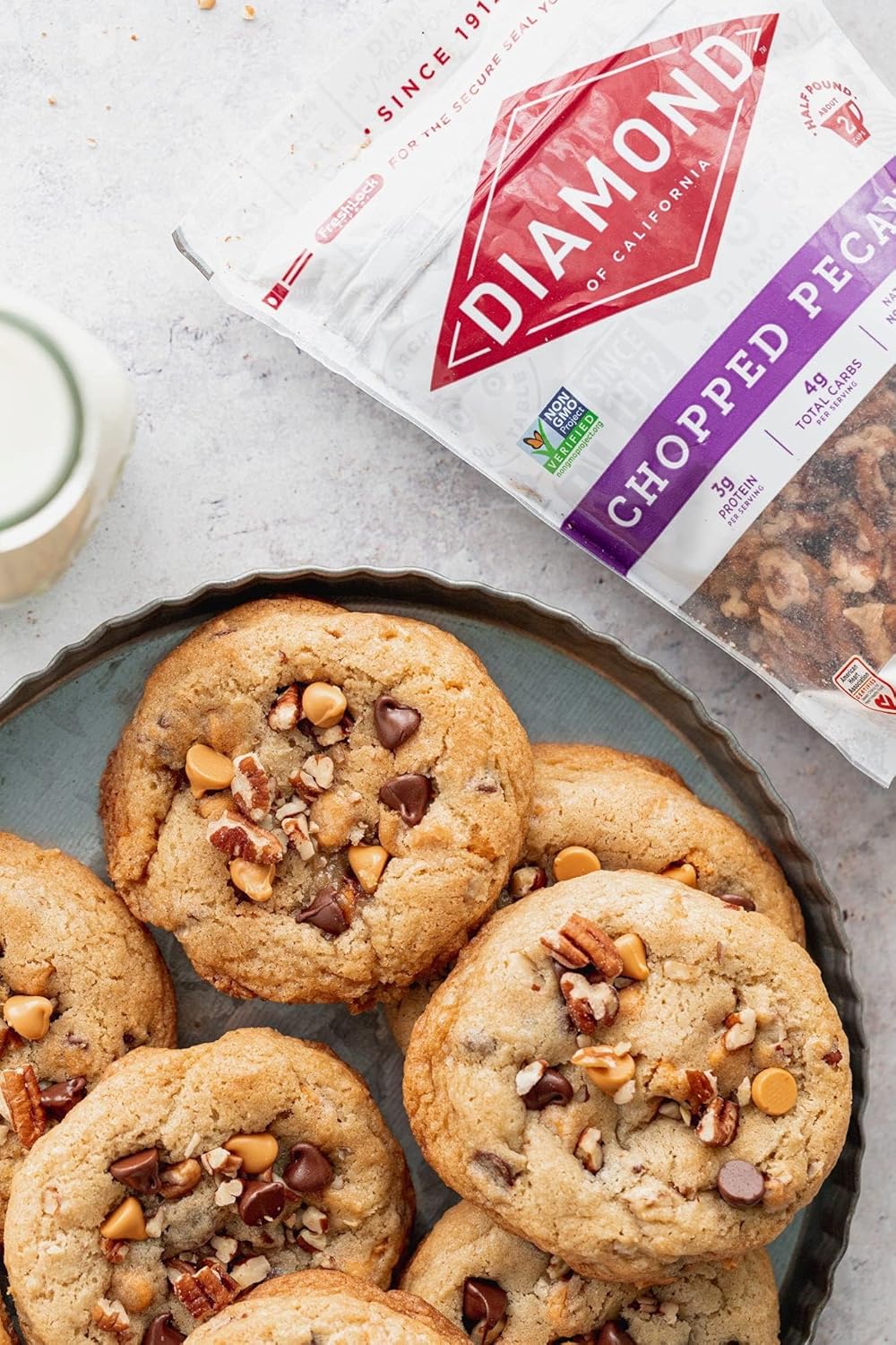 Diamond of California Chopped Pecans – Heart-Healthy Pantry Staple for Mindful Home Bakers, Clean Ingredient for Yogurt and Cereal Bowls