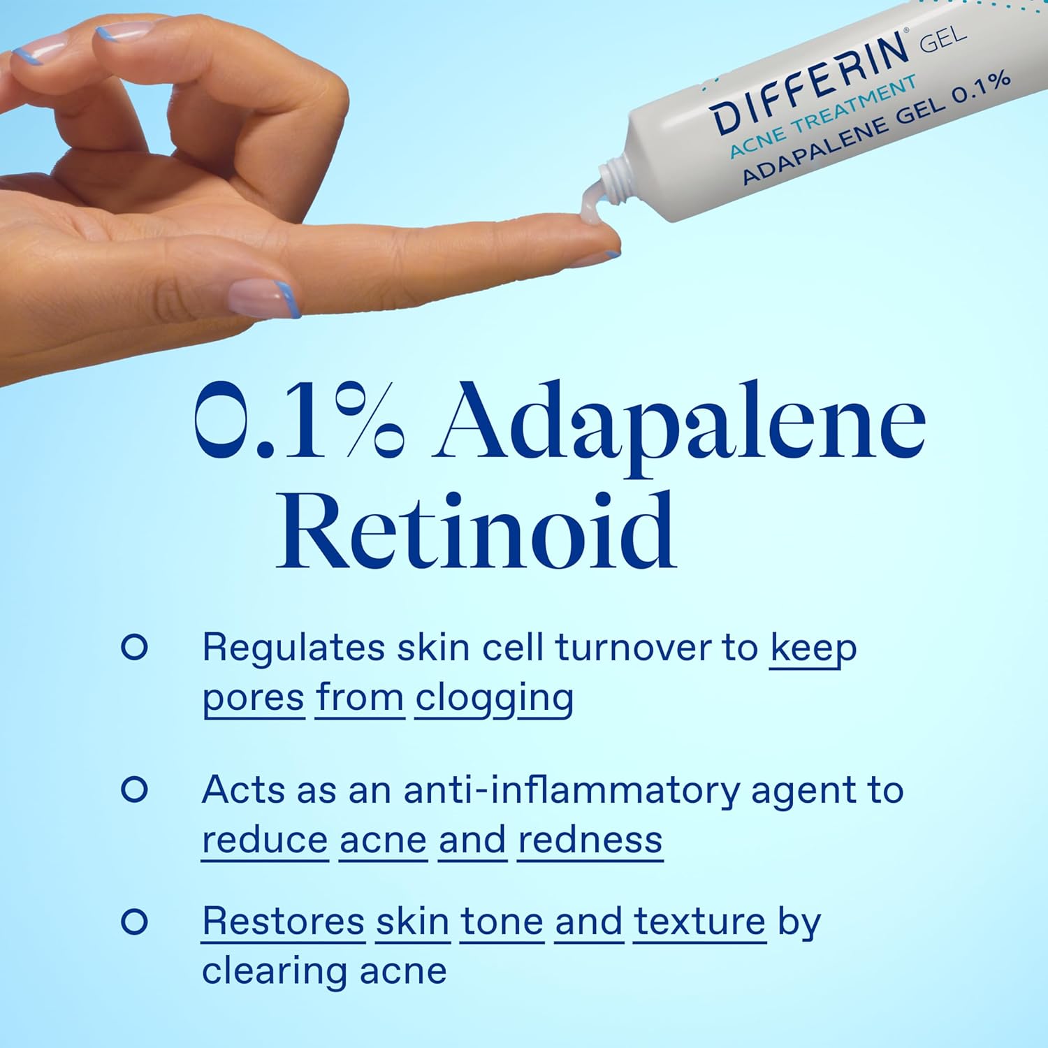 Differin Acne Gel – Uncluttered Skincare with 0.1% Adapalene, No Fuss Formula