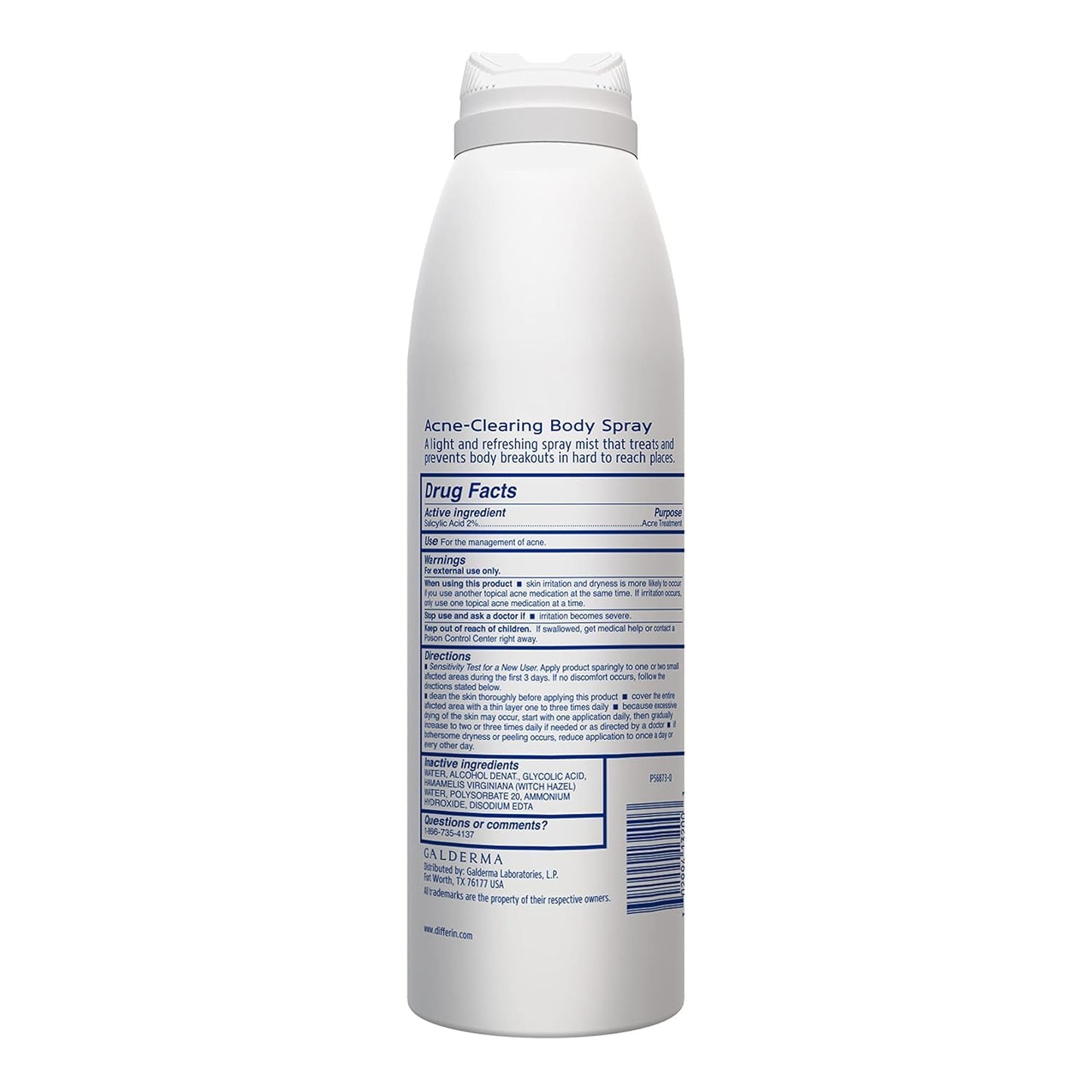 Differin Body Acne Treatment – Mindful Post-Workout Wind-Down with 2% Salicylic Acid Cooling Mist, 6 oz