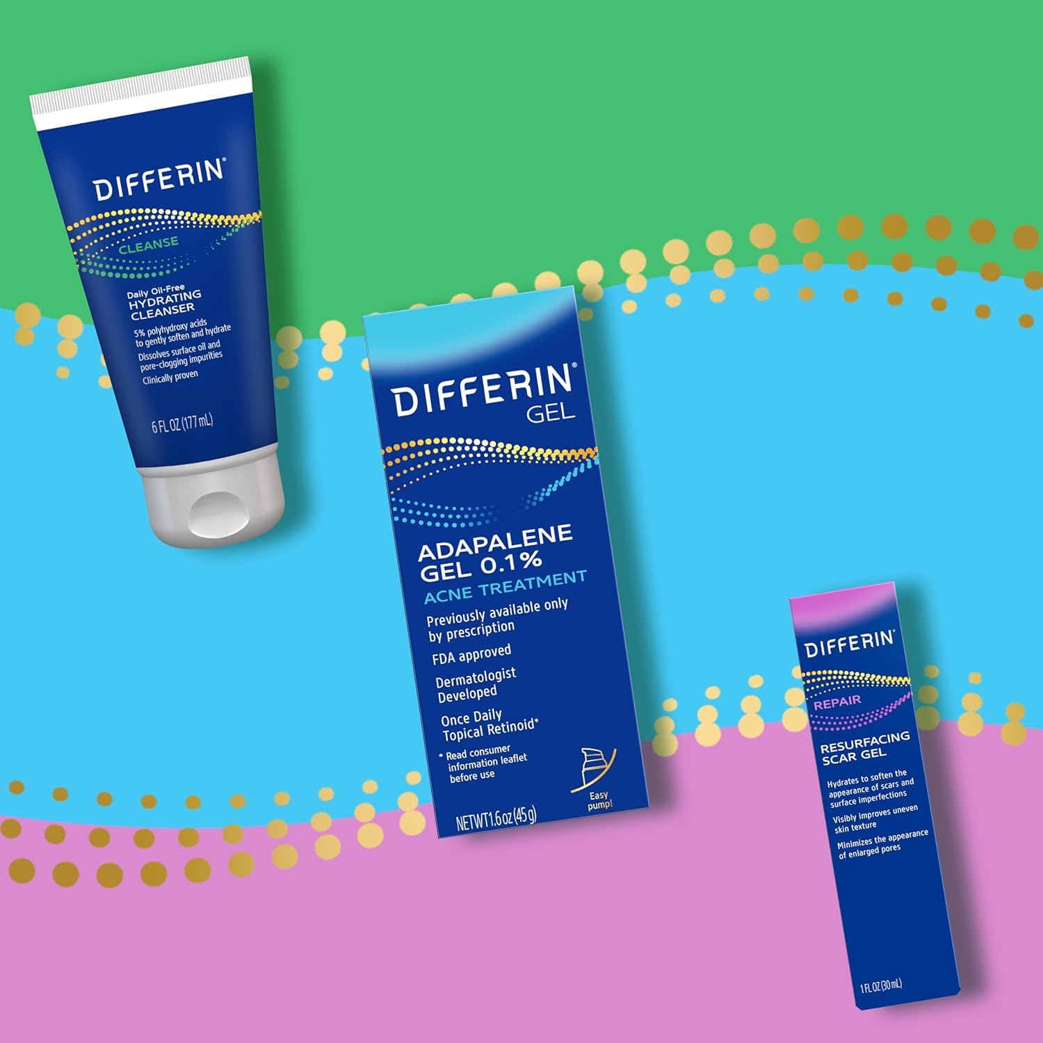 Differin Resurfacing Scar Gel – Mindful Self-Care for Adults Smoothing Post-Acne Marks, 1 Oz