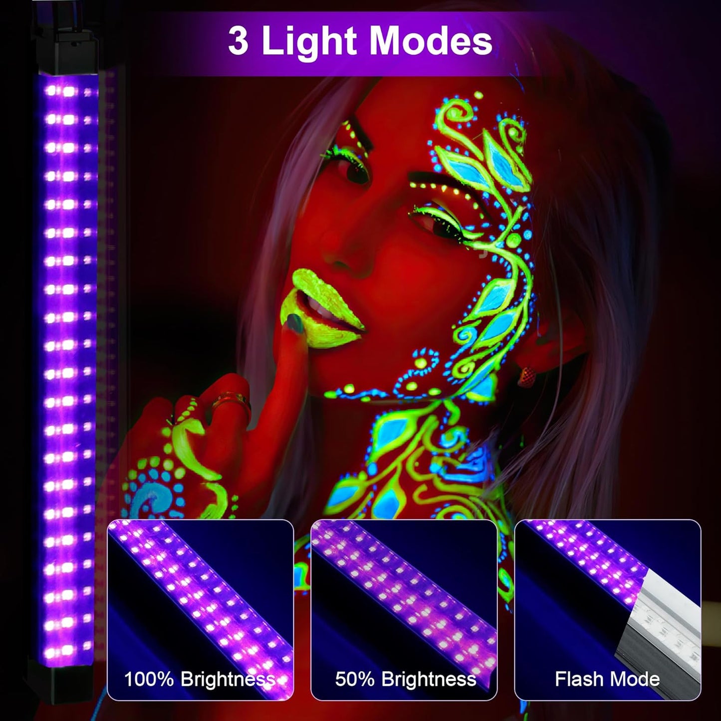 dimmable and strobe light modes for different mood settings