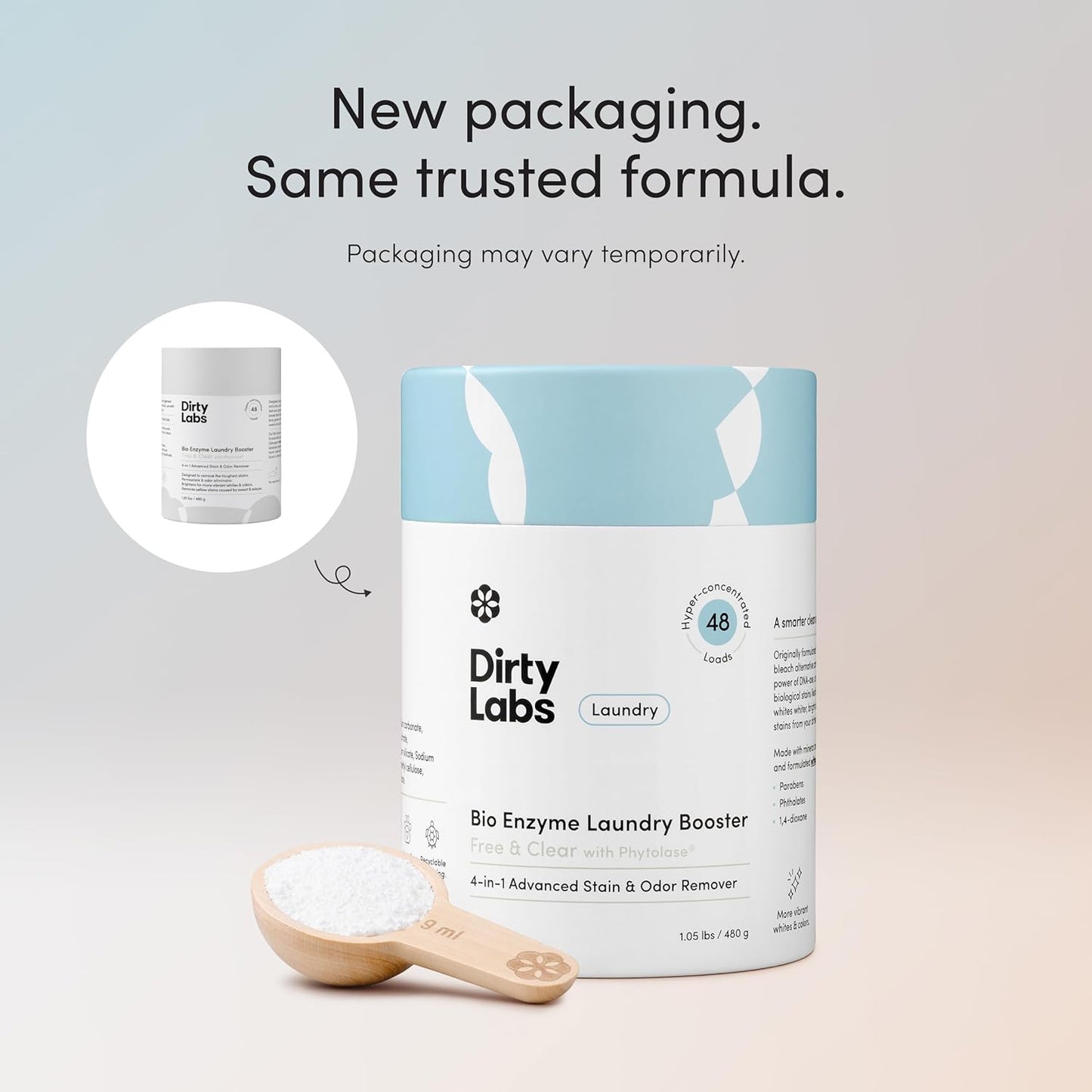 Dirty Labs Scent Free Bio Enzyme Laundry Booster for Nursery Laundry and Baby Clothes Cloth Diaper Whitening, 48 Loads
