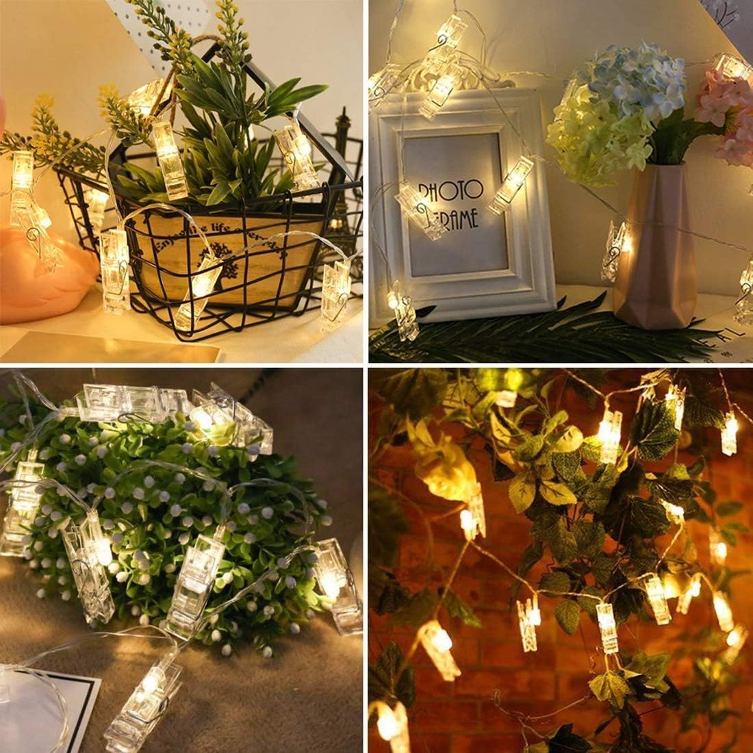 Dopheuor Photo Clip String Lights – Clean Line Copper Wire Display for Neutral Home Aesthetic
