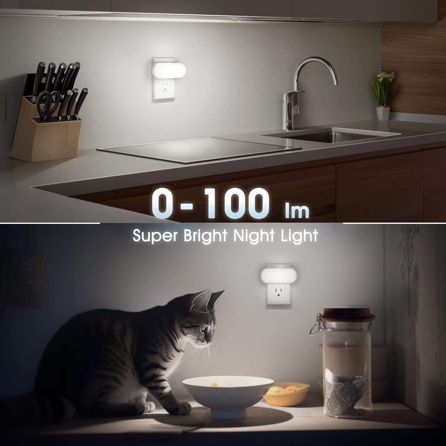 DORESshop Child-Safe Night Light for Bedroom and Bathroom – 1W Energy-Efficient LED with Dusk-to-Dawn Sensor, No Bulbs or Heat Risk