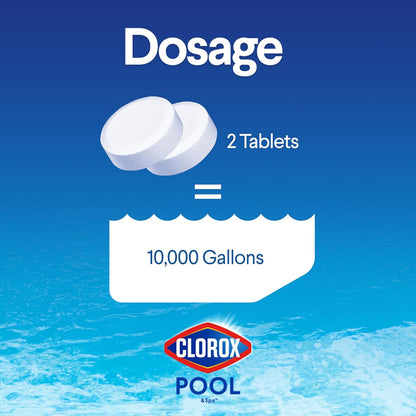 dosage guideline of 2 tablets per 10,000 gallons per week