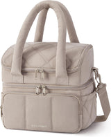 BAGSMART Quilted Puffer Lunch Tote – Thoughtful Birthday Gift for Women, Stylish Insulated Cooler Bag for Mom and Friends