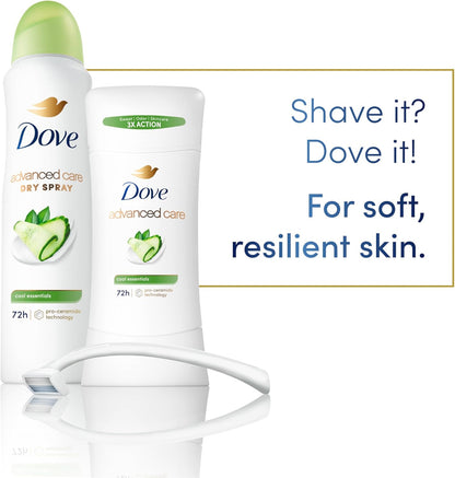 Dove Advanced Care Anti-Perspirant Stick – Nightly Skincare Ritual for Women, Pro Ceramide Repair & 72-Hour Odor Control, Cool Essentials Twin Pack 2.6 oz