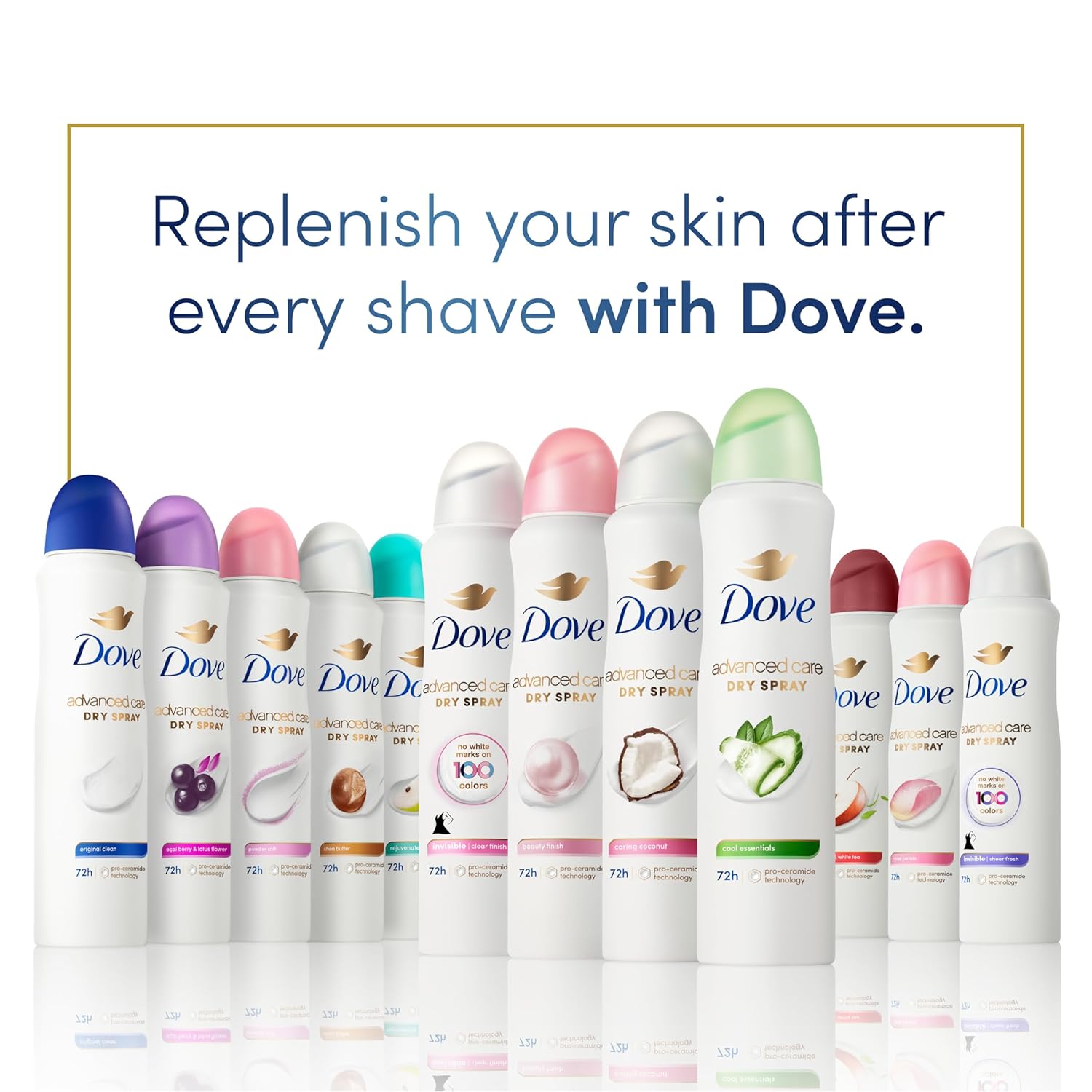Dove Advanced Care Antiperspirant Deodorant Dry Spray Cool Essentials – Premium Ceramide-Infused Underarm Treatment, 15.2 oz Jumbo Value Can