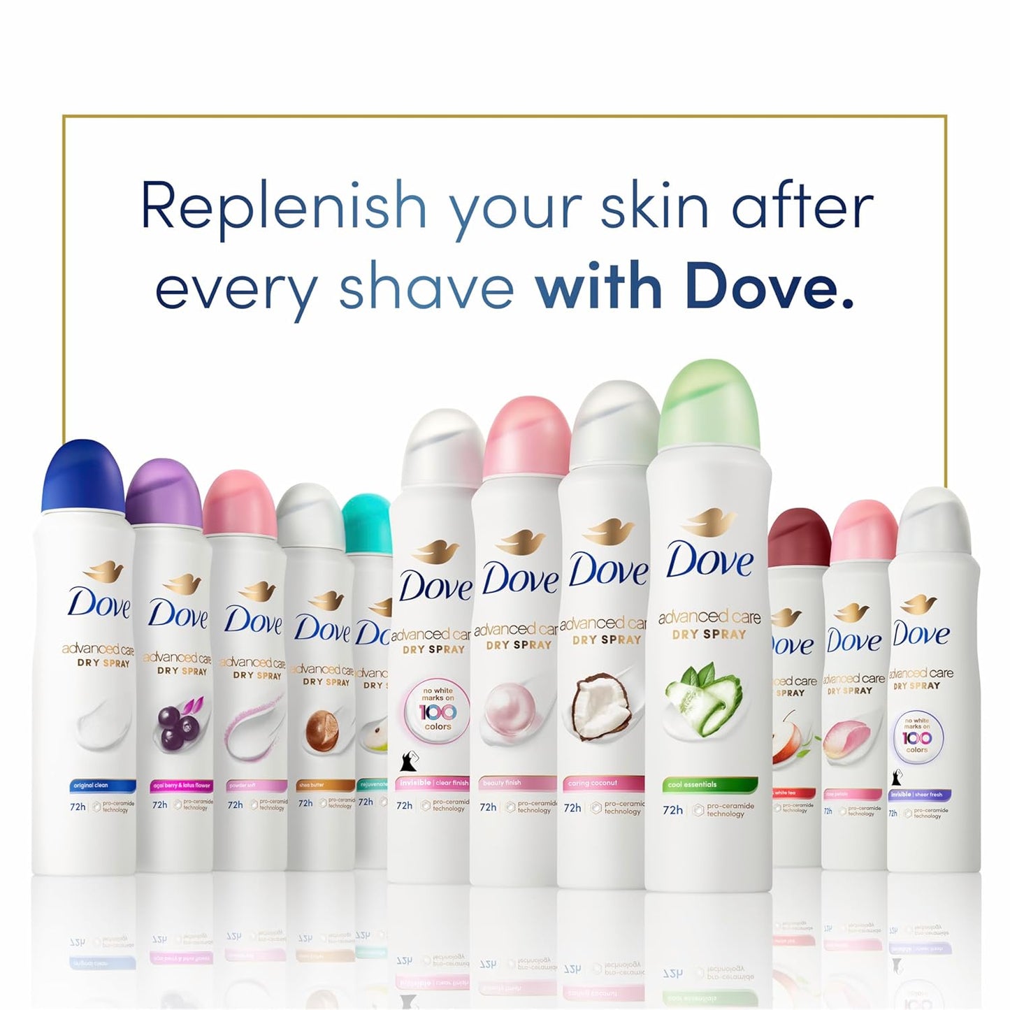 Dove Advanced Care Antiperspirant Deodorant Spray for Women – Wind-Down Bath Ritual with Pro Ceramide Skin Repair and 72 Hour Odor Protection, Powder Soft 3.8 oz