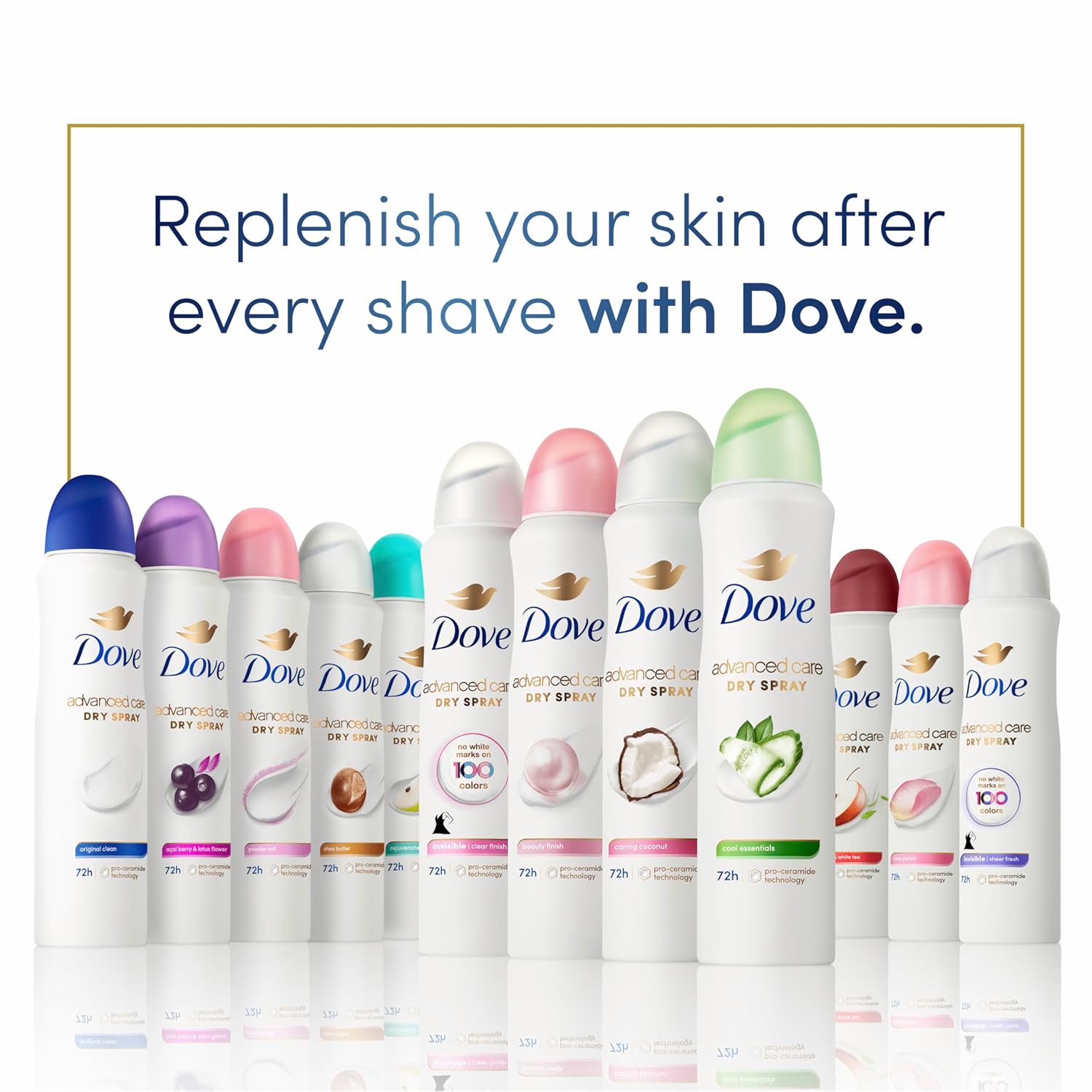 Dove Advanced Care Antiperspirant Deodorant Spray for Women – Wind-Down Bath Ritual with Pro Ceramide Skin Repair and 72 Hour Odor Protection, Powder Soft 3.8 oz