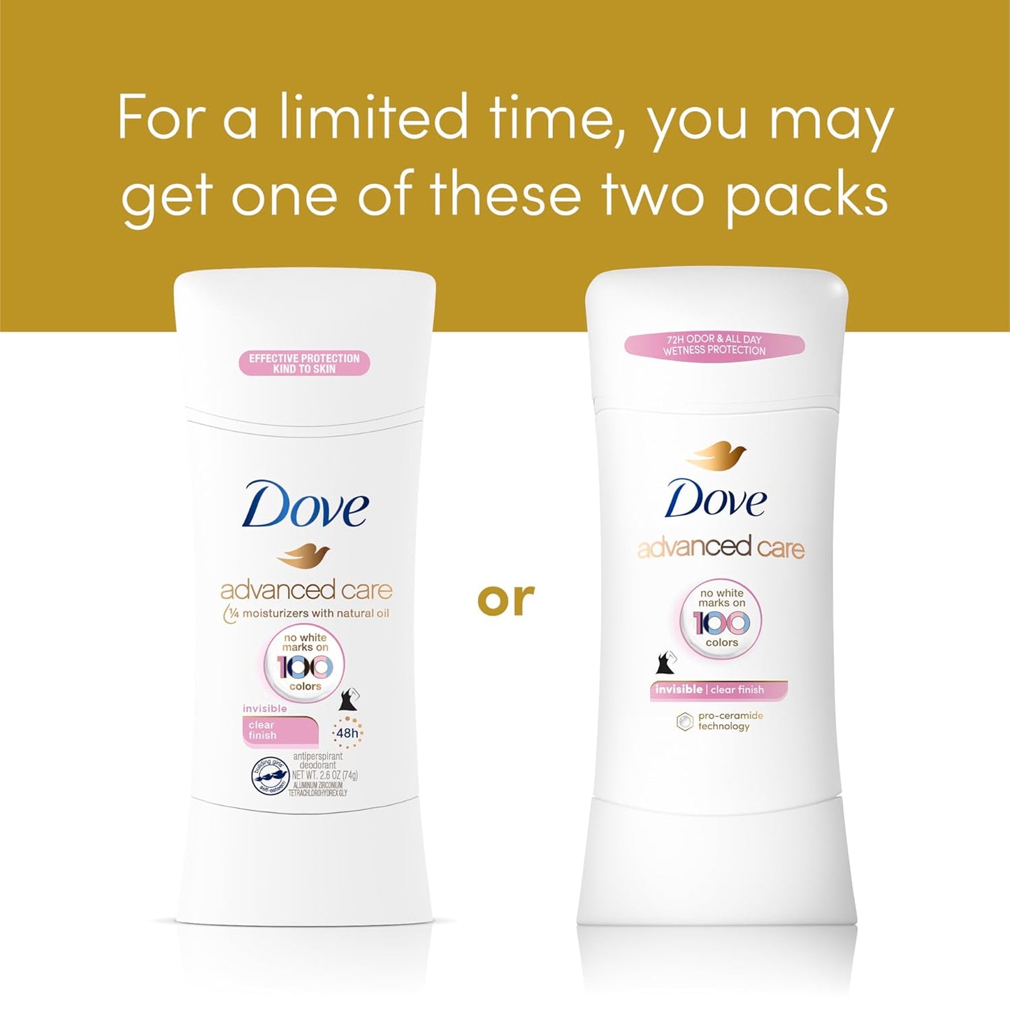 Dove Advanced Care Antiperspirant Stick 4 Pack Thoughtful Birthday Gift for Women Who Value Gentle Skincare