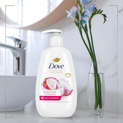 Dove Advanced Care Dragonfruit & Coconut Hand Wash 4 Count – Nightly Self-Care Ritual for Dry Hands in the Master Bathroom