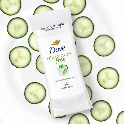 Dove Aluminum Free Deodorant 4 Pack for Women – Cucumber Green Tea Gift Set for Her Birthday and Mother’s Day, 2.6 oz Each