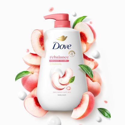 Dove Body Wash White Peach & Rice Milk – Evening Wind-Down Shower Ritual for Lotion-Soft Skin