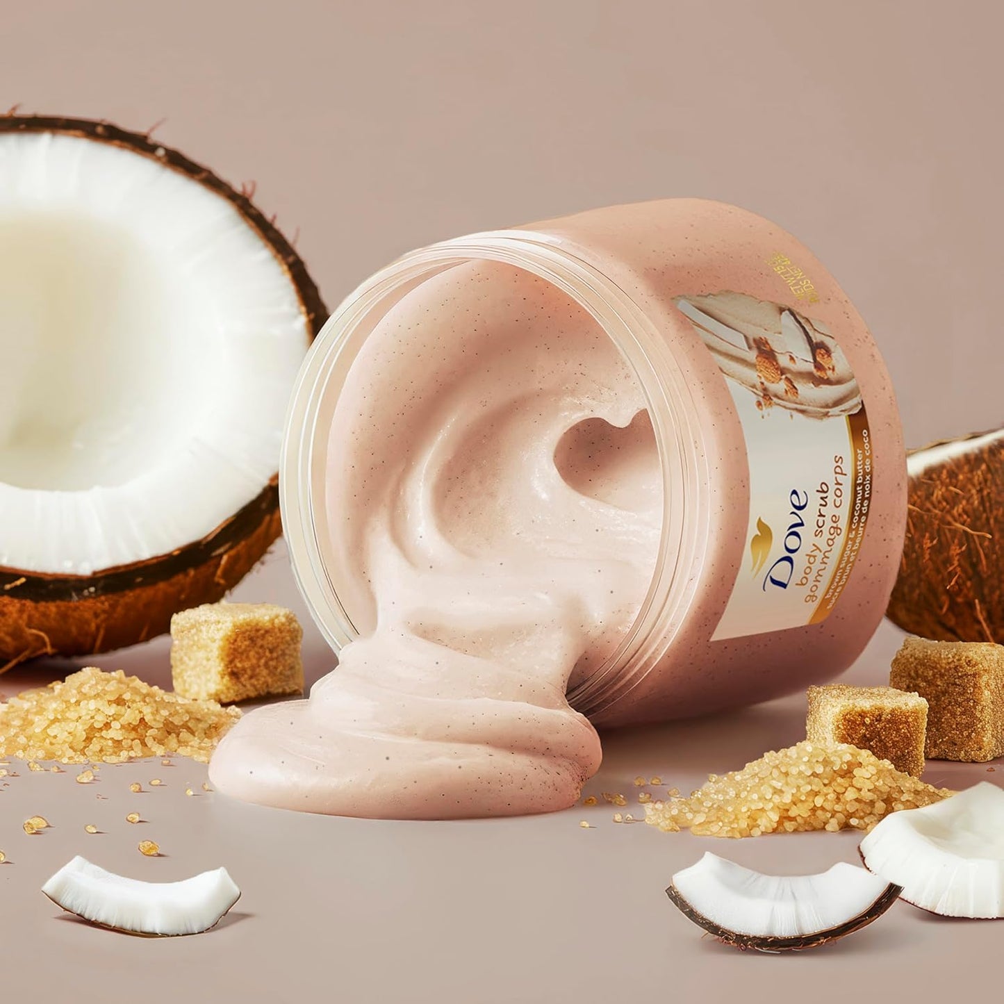 Dove Brown Sugar and Coconut Body Scrub – Aromatherapy Shower Ritual for Dry Skin, 15 oz