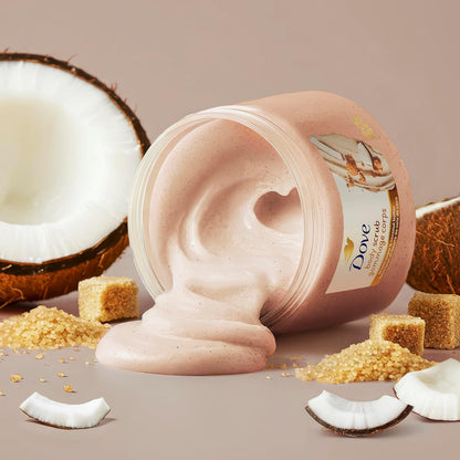 Dove Brown Sugar and Coconut Body Scrub – Aromatherapy Shower Ritual for Dry Skin, 15 oz