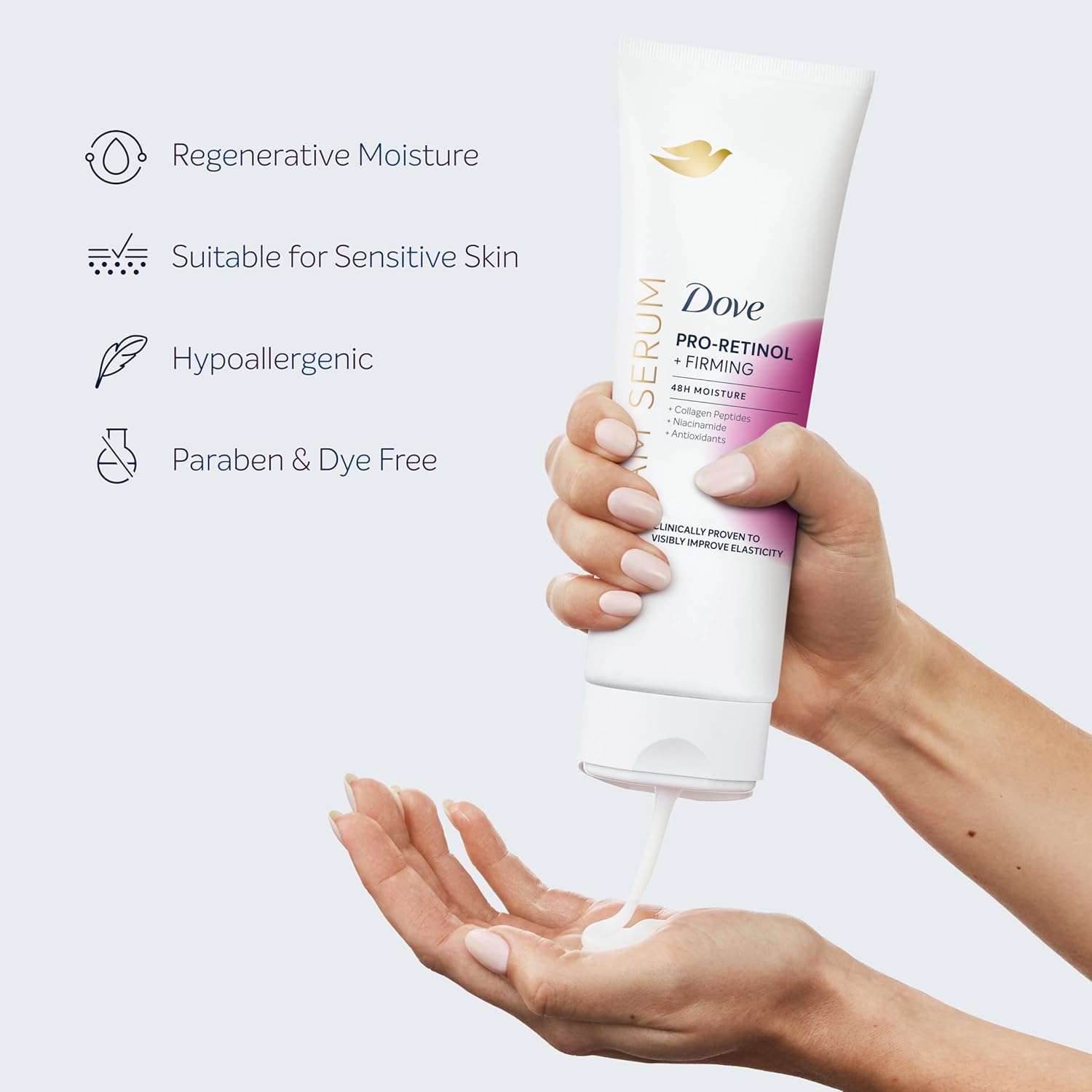 Dove Cream Serum Pro-Retinol + Firming – Mindfulness Body Treatment for Crepey Skin, Bedtime Wind-Down