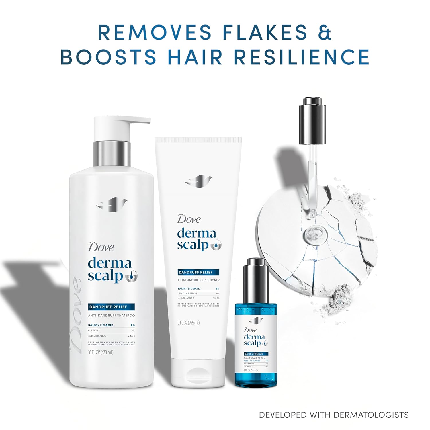 Dove Derma Scalp Barrier Repair Serum – Mindful Hair Wellness Treatment for Adults with Dry, Flaky Scalp