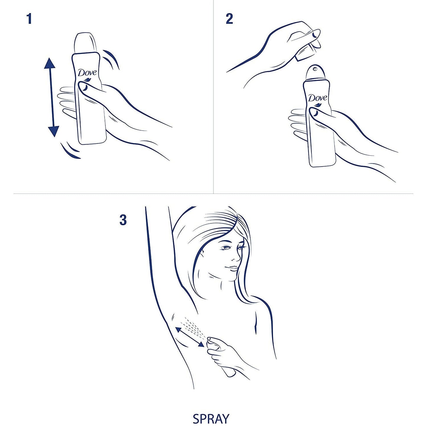 Dove Dry Spray Antiperspirant Sheer Fresh – Travel-Sized Sweat Control for Camping and Hiking, 3-Pack