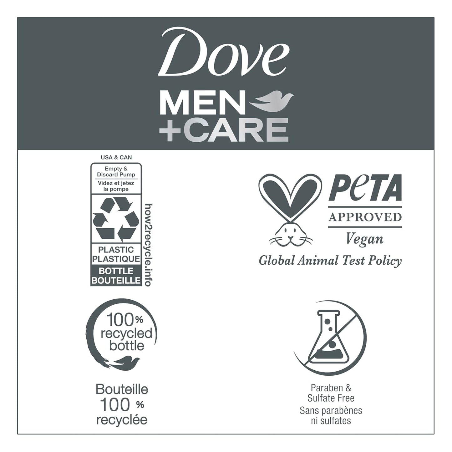 Dove Men+Care 2-in-1 Shampoo + Conditioner for Thick & Full Hair – One-Bottle Simplification for Clean Bathroom Counters, 17.5 fl oz