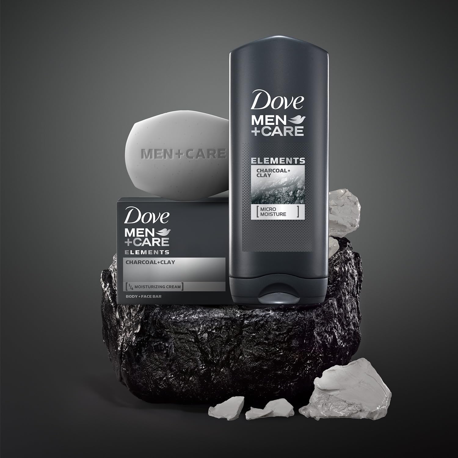 Dove Men+Care Charcoal 3-in-1 Bar 12-Pack – Camping Shower Soap, Travel Size for Tent and Trail