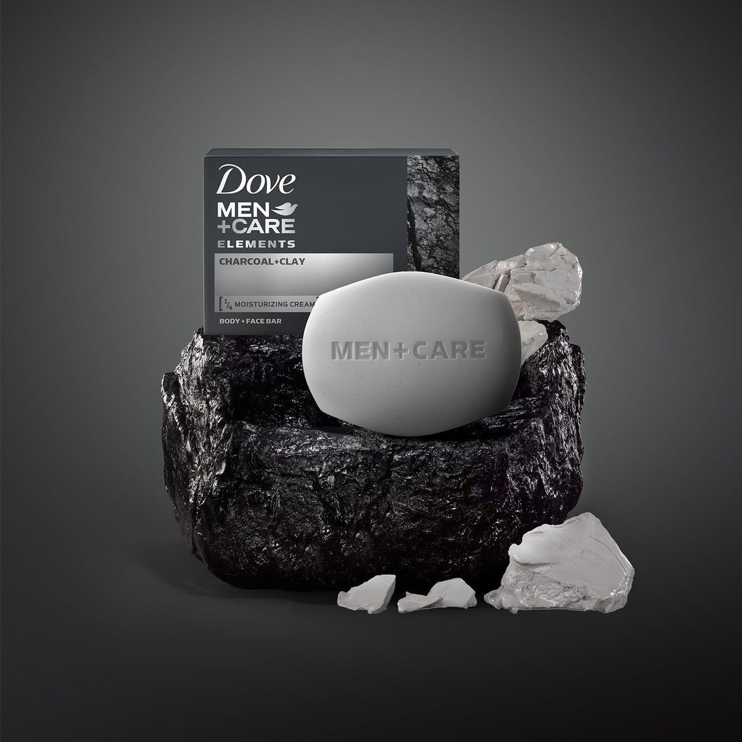 Dove Men+Care Charcoal 3-in-1 Bar 12-Pack – Thoughtful Birthday Gift for Husband Who Has Everything, Stocked Bathroom Set