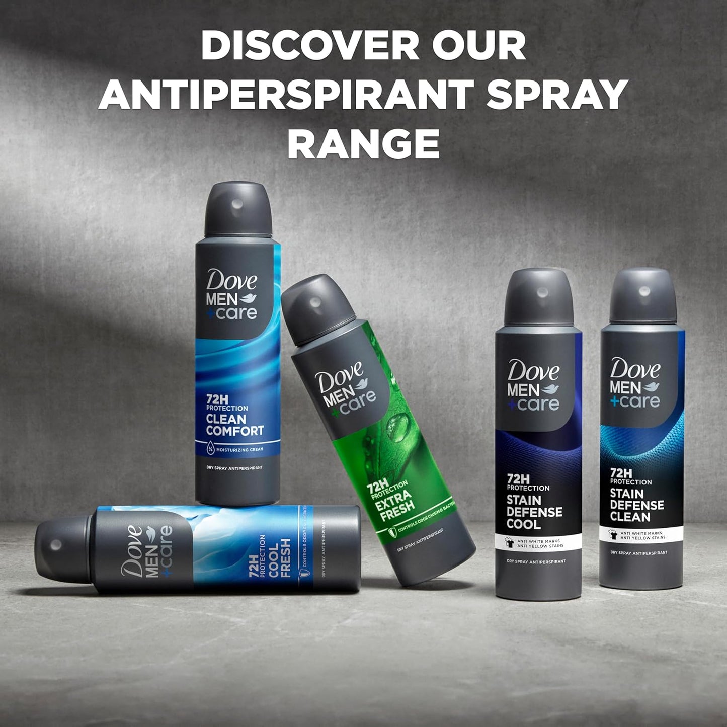 Dove Men+Care Dry Spray Antiperspirant – Single-Step Grooming Essential in a Clean Recyclable Aluminum Can, 72h Confidence