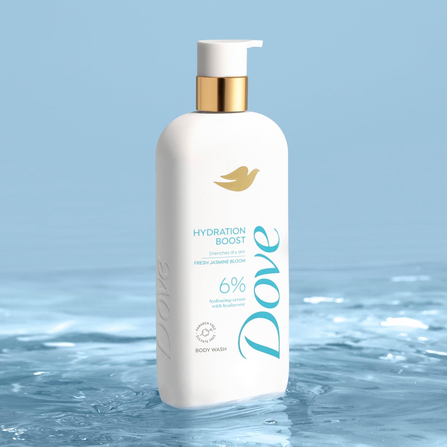 Dove Serum Body Wash Hydration Boost – Clean, Simple 6% Hydrating Serum Body Wash, One Pump Lather, 18.5 Fl Oz