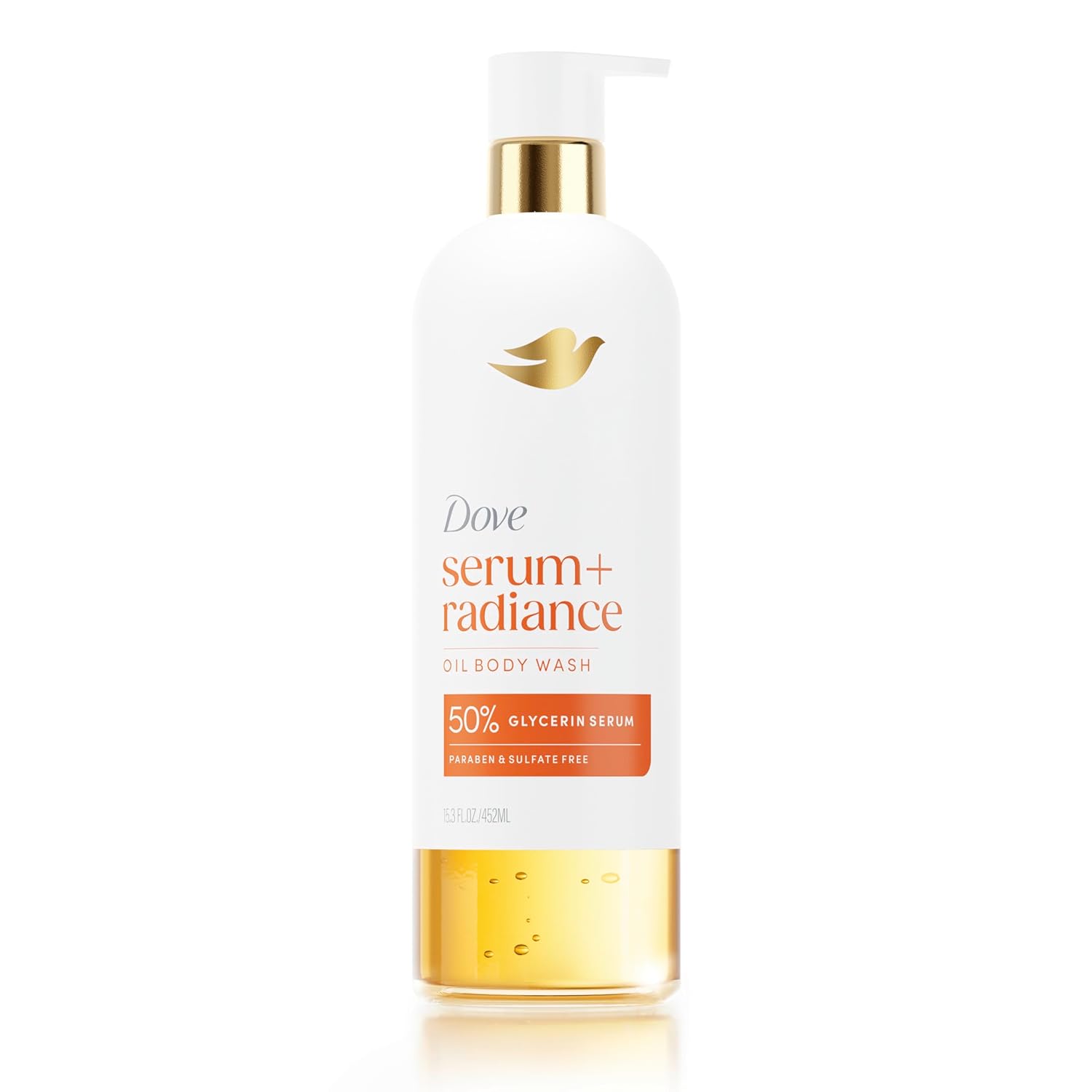 Dove Shower Oil Body Wash Serum – Gentle Dermatologist-Co-Developed Cleanser Safe for Sensitive Family Skin, 15.3 fl oz