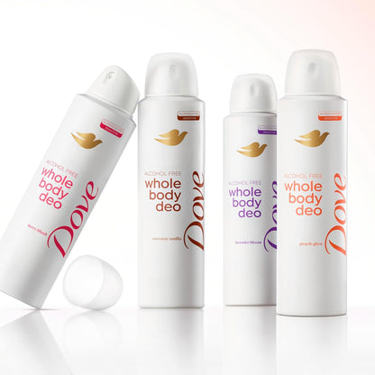 Dove Whole Body Deo Alcohol Free Deodorant Spray Peach Glow 4 oz for Women Birthday Gift for Her Sensitive Skin Friendly