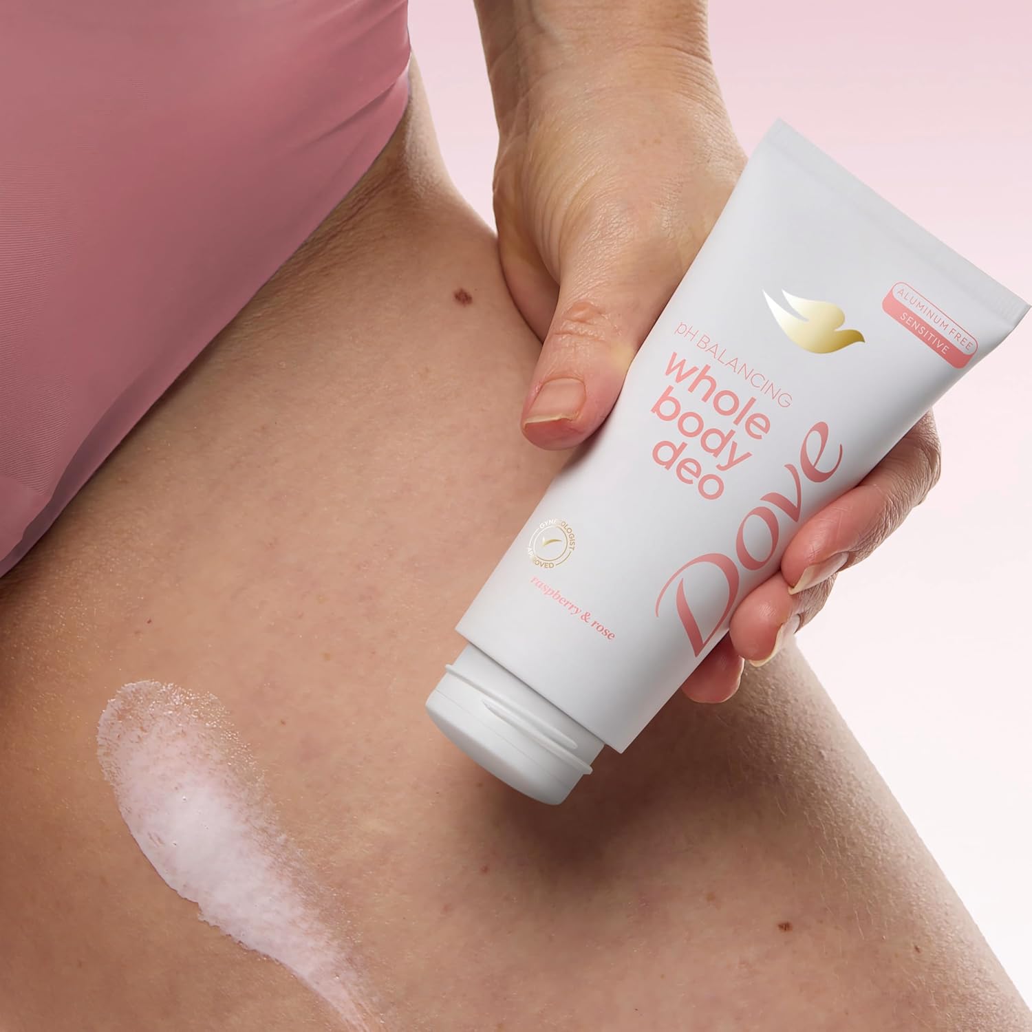 Dove Whole Body Deodorant Cream Raspberry & Rose – Long-Lasting Fruity Floral Scent for Mood-Boosting Daily Freshness