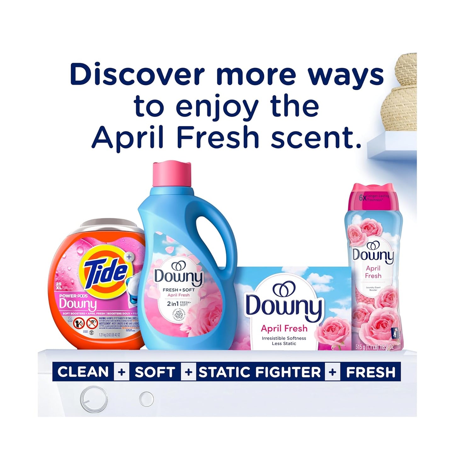 Downy April Fresh Fabric Softener – Bedtime Ritual for Calming Linen Care, 2-in-1 Softener for Sheets and Pajamas