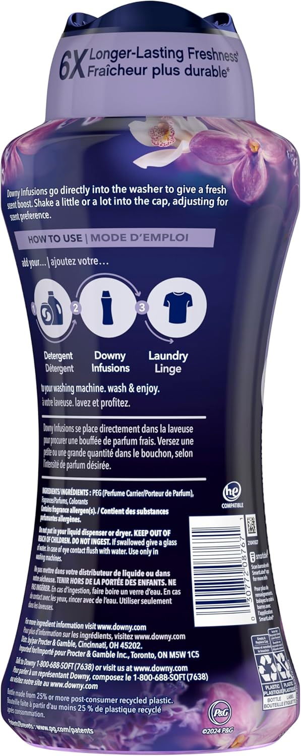 Downy Calm In Wash Laundry Scent Booster Beads for Nightly Wind Down Routine, Lavender Vanilla Bath and Bedtime Freshener