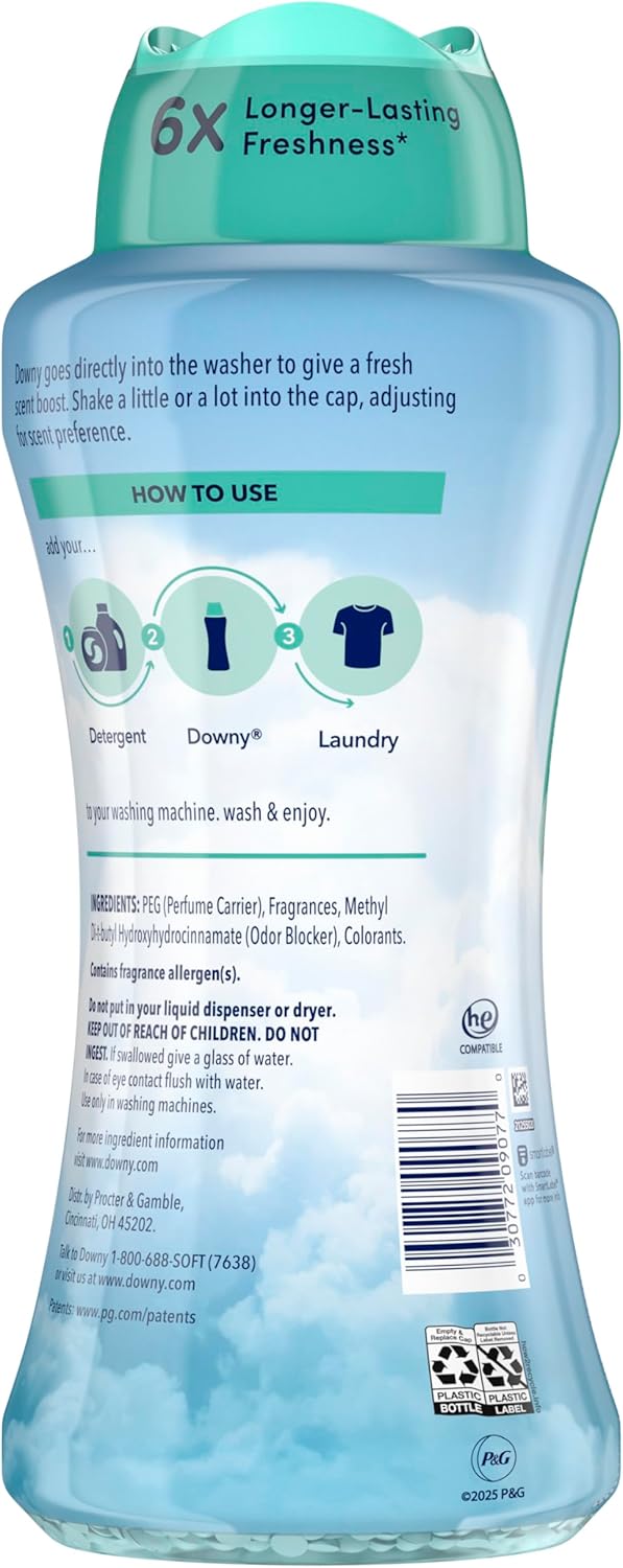 Downy Cool Cotton In-Wash Scent Booster Beads – 24 oz Long-Lasting Fresh Laundry Fragrance for Bath Towels and Nightly Wind-Down Routine