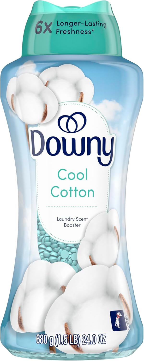 Downy Cool Cotton In-Wash Scent Booster Beads – 24 oz Long-Lasting Fresh Laundry Fragrance for Bath Towels and Nightly Wind-Down Routine