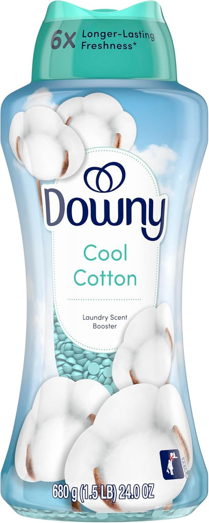 Downy Cool Cotton In-Wash Scent Booster Beads – 24 oz Long-Lasting Fresh Laundry Fragrance for Bath Towels and Nightly Wind-Down Routine