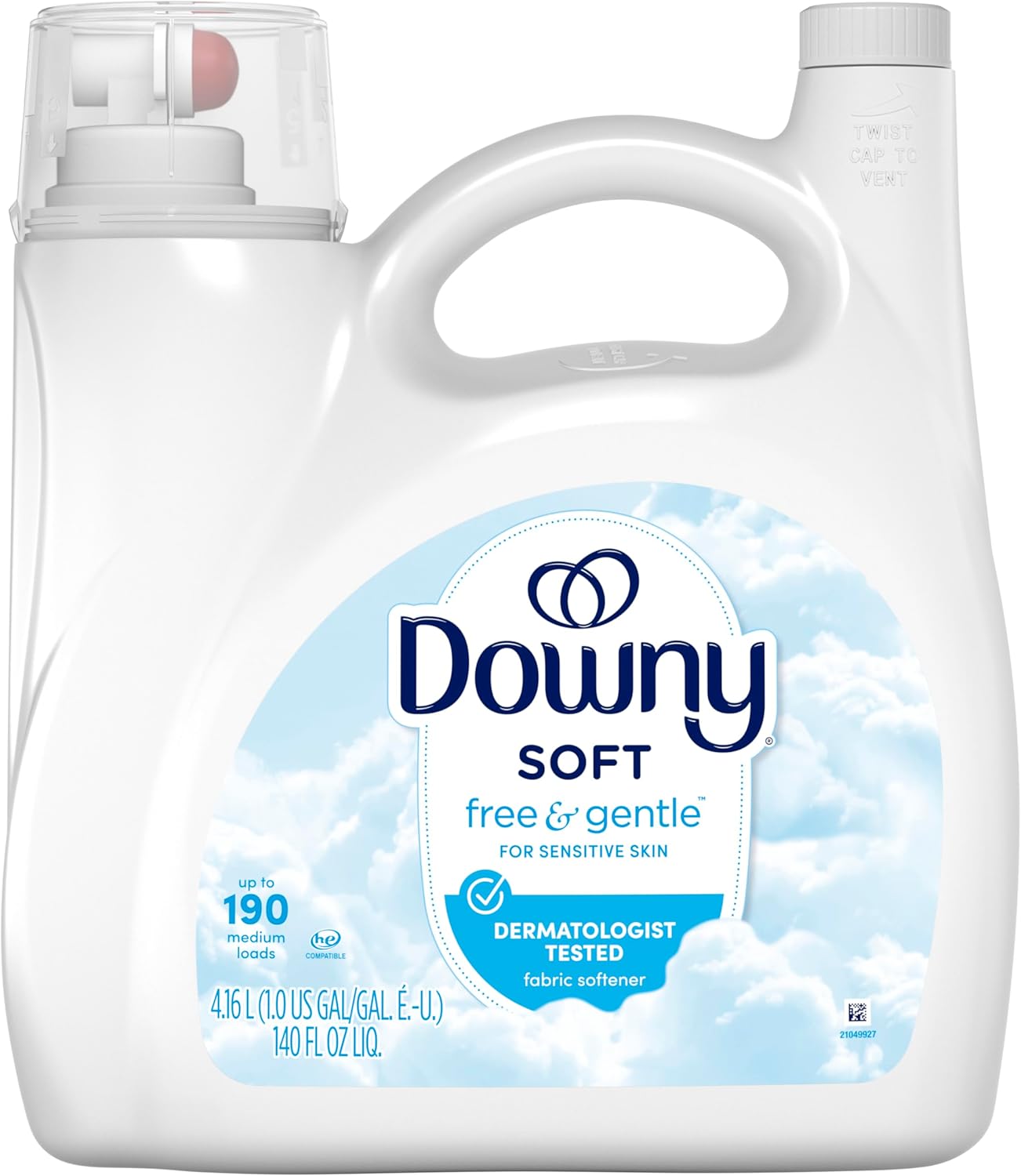 Downy Free & Gentle Liquid Fabric Softener for Sensitive Skin, Hypoallergenic Bedding and Pajama Conditioner