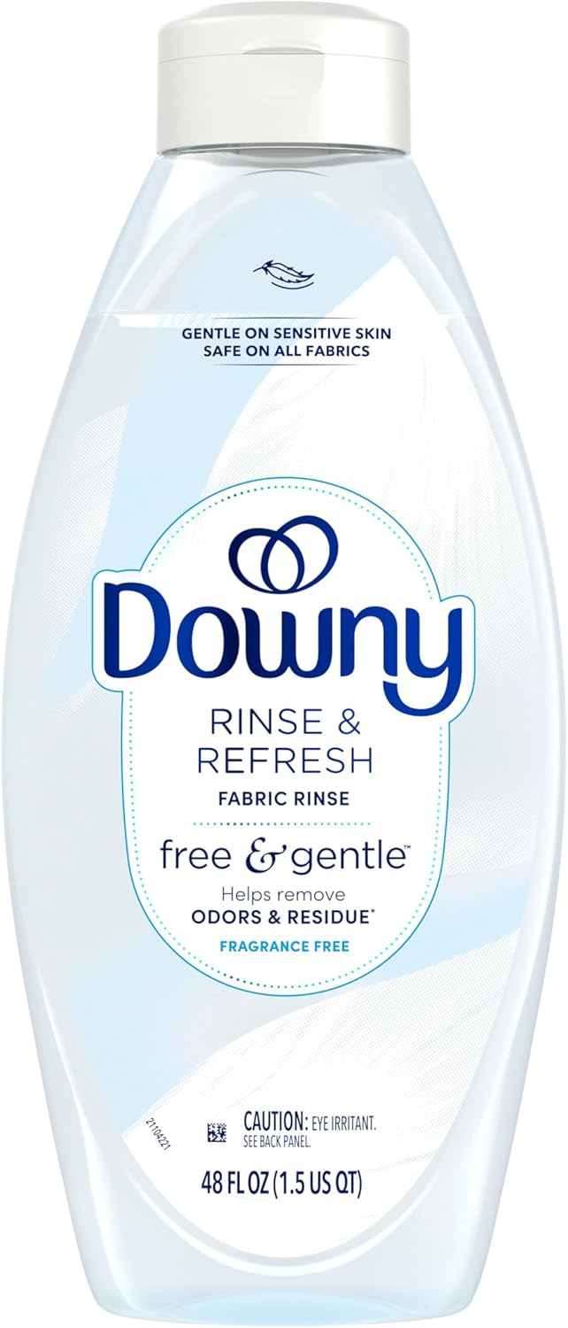 Downy Free & Gentle Rinse Laundry Odor Remover for Baby Clothes and Cloth Diapers, Scent-Free Laundry Odor Remover and Fabric Softener