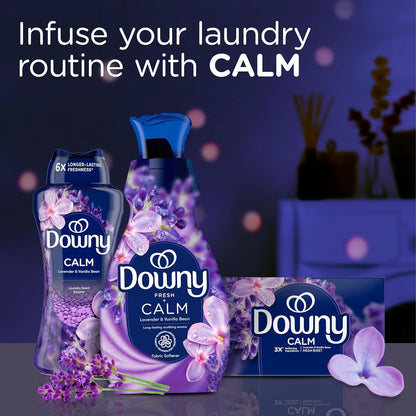 Downy Infusions CALM Fabric Softener Lavender Vanilla – Scented Laundry Softener for Meditation Space, 56 Fl Oz Pack of 2