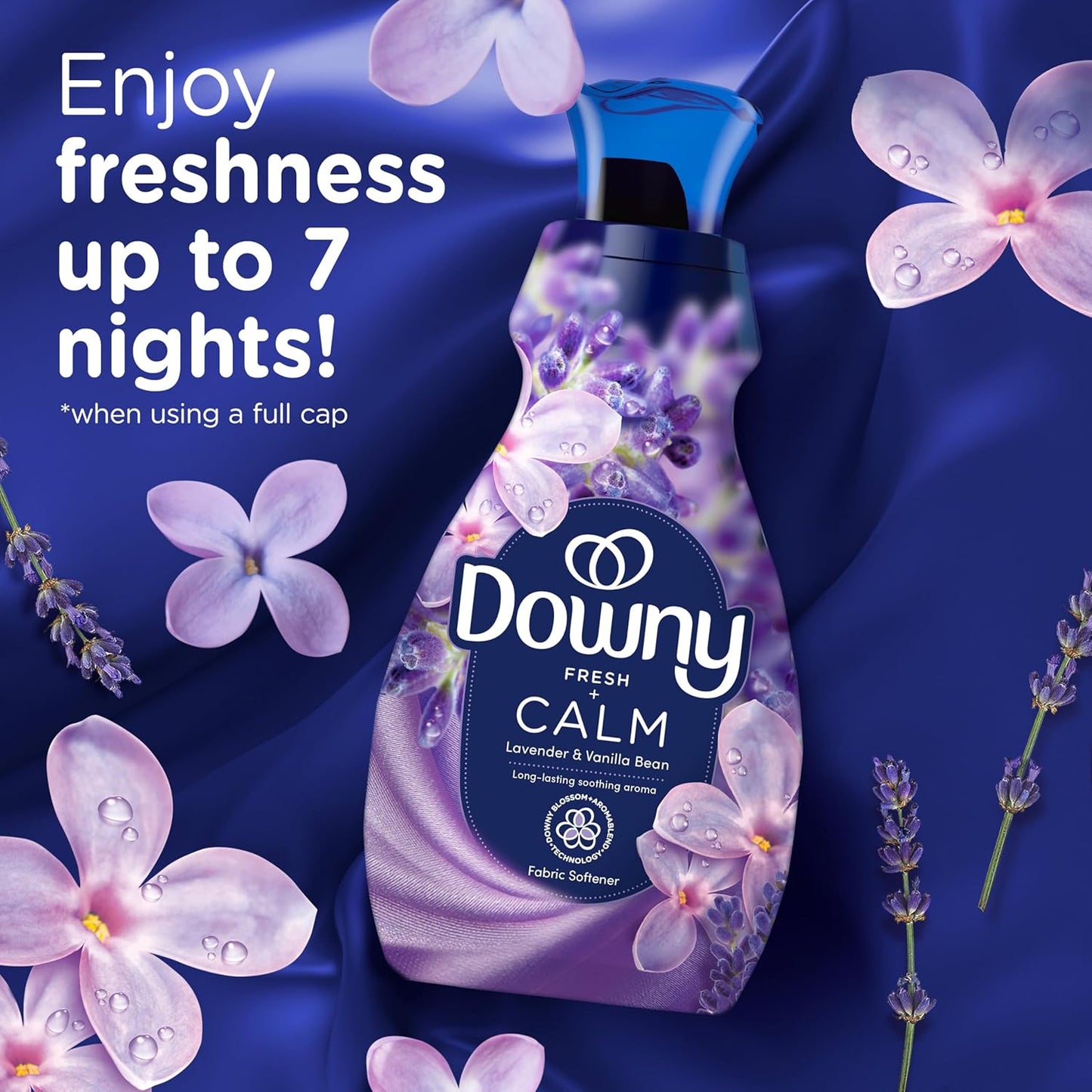 Downy Infusions CALM Fabric Softener Lavender Vanilla – Self-Care Laundry Ritual for Bedroom Linens, 56 Fl Oz Pack of 2