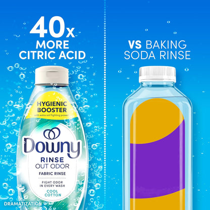 Downy Rinse Laundry Odor Remover – 2-in-1 Softener and Odor Remover for Clutter-Free Laundry, Cool Cotton 48 fl oz