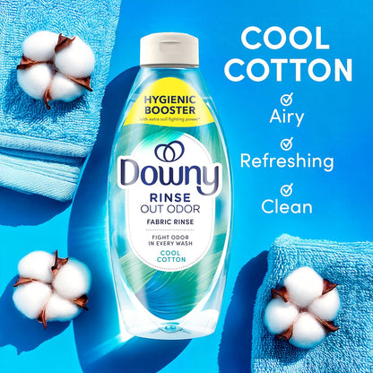 Downy Rinse Laundry Odor Remover – 2-in-1 Softener and Odor Remover for Clutter-Free Laundry, Cool Cotton 48 fl oz