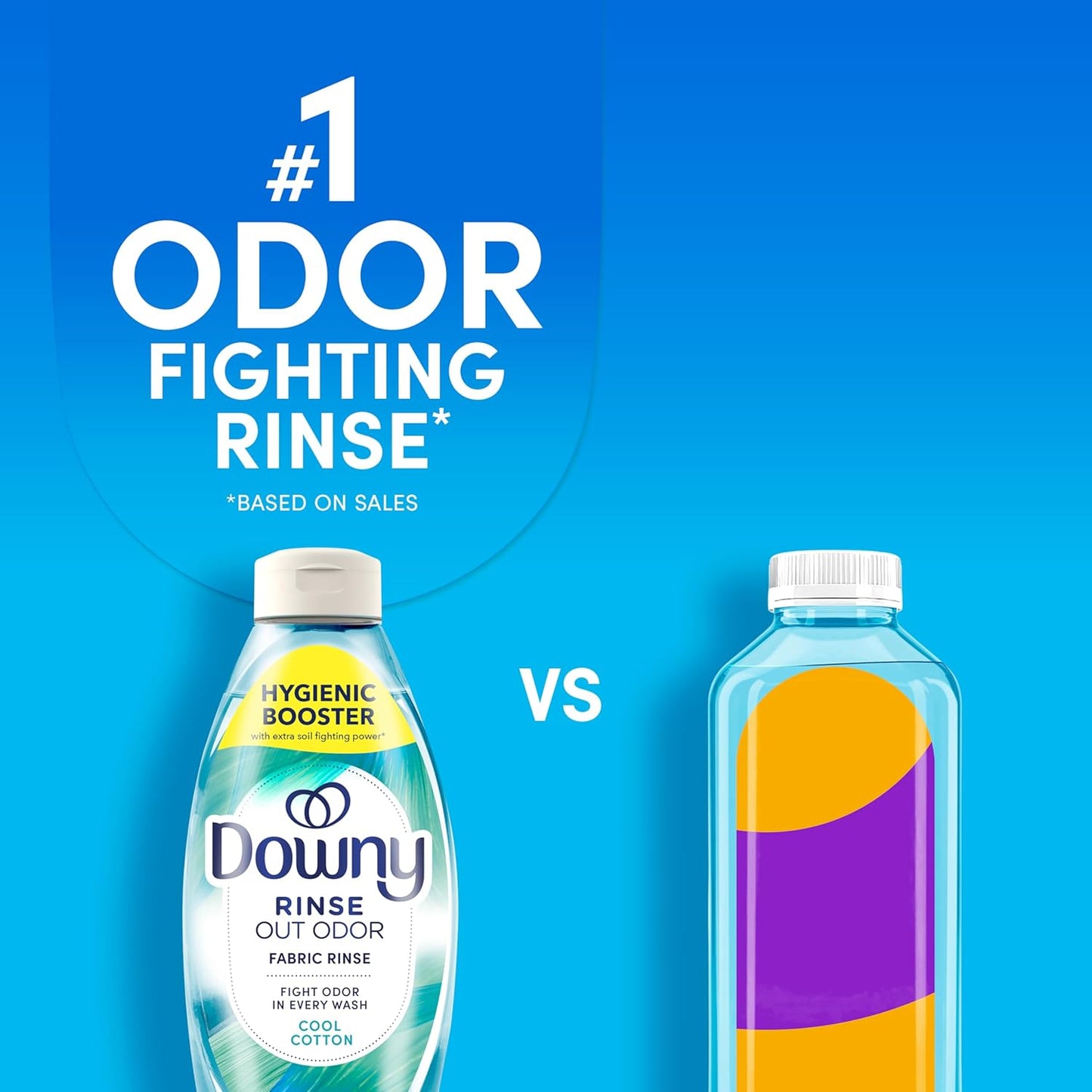 Downy Rinse Laundry Odor Remover – 2-in-1 Softener and Odor Remover for Clutter-Free Laundry, Cool Cotton 48 fl oz