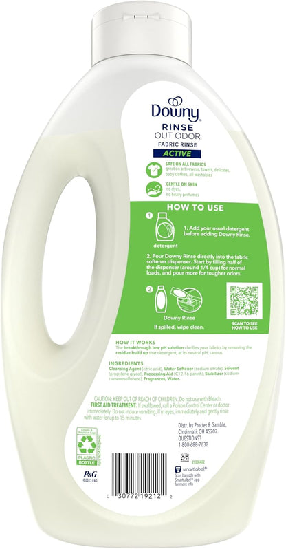 Downy Rinse Laundry Odor Remover, Active Fresh Scent – Gentle Nursery Laundry Care for Baby Clothes and Bibs