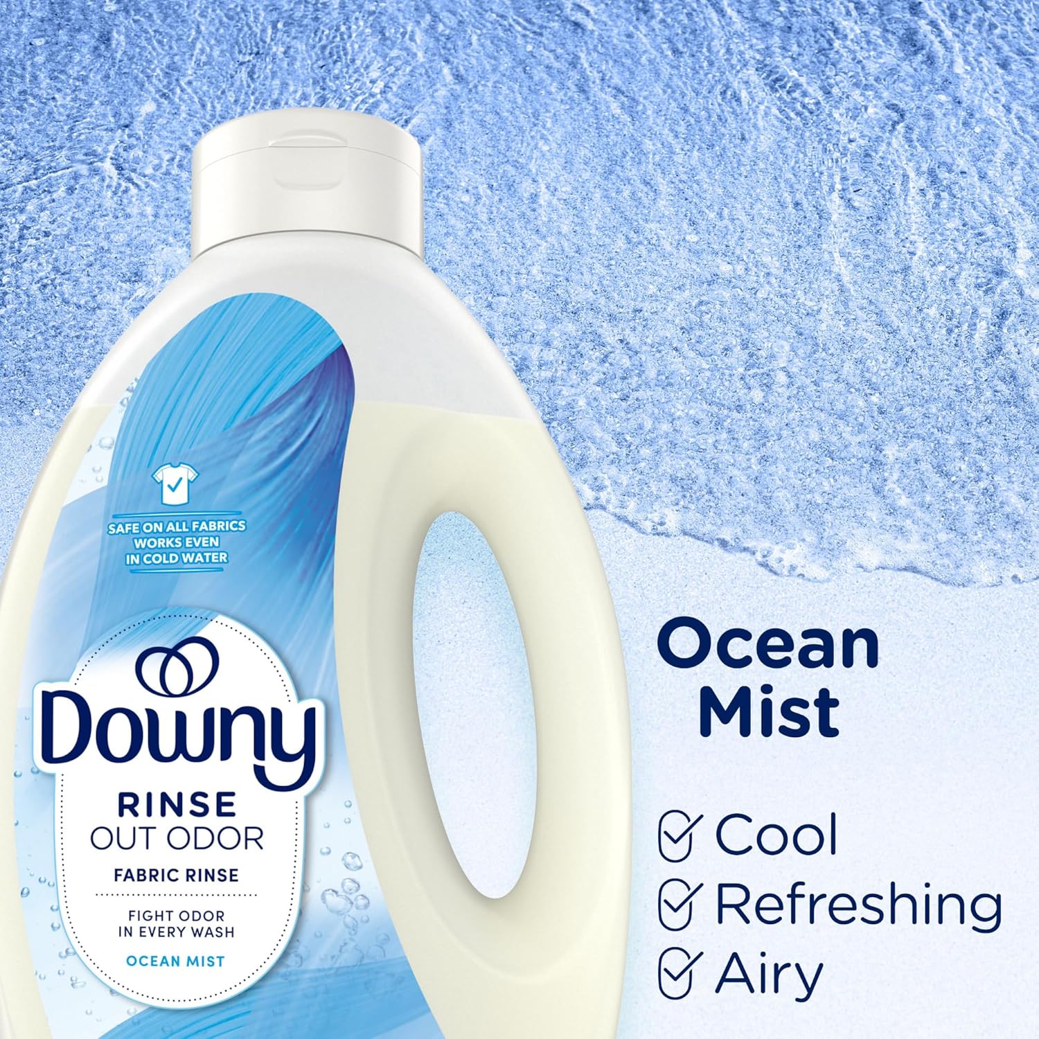 Downy Rinse Laundry Odor Remover Ocean Mist 62 oz – Baby-Safe Odor Removal for Nursery Laundry