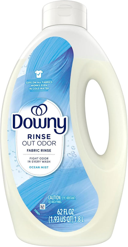 Downy Rinse Laundry Odor Remover Ocean Mist 62 oz – Baby-Safe Odor Removal for Nursery Laundry