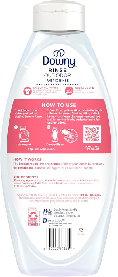 Downy Rinse Laundry Odor Remover, Spring Breeze – Nursery-Safe Laundry Rinse for Baby Clothes and Sleepwear